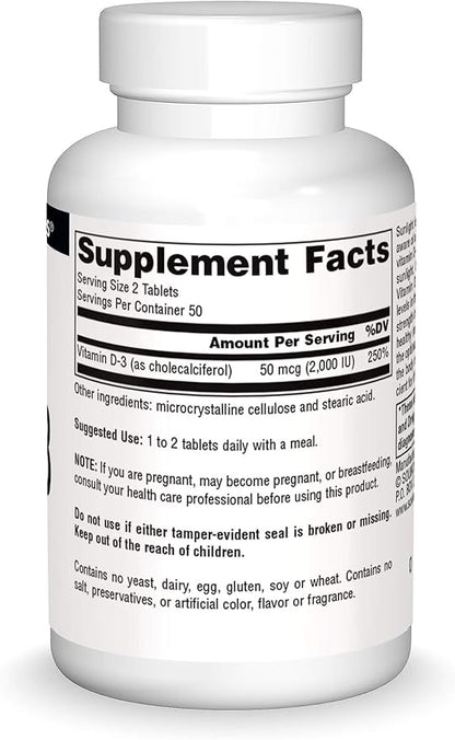 Source Naturals Vitamin D-3 1000 iu Supports Bone & Immune Health* - 100 Tablets
