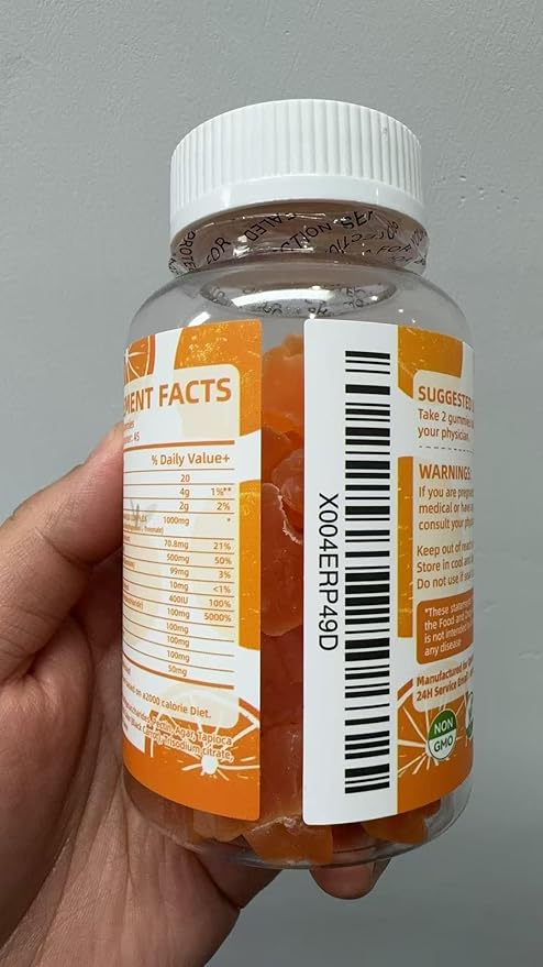 Magnesium Glycinate Gummies- Sugar Free Magnesium Potassium Supplement with Vitamin D, B6, CoQ10 for Calm Mood & Sleep Support - 90 Orange Gummies