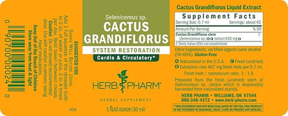 Herb Pharm Cactus Grandiflorus Liquid Extract for Cardiovascular Circulatory Support - 1 Ounce