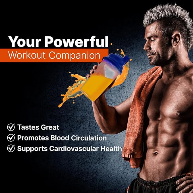 L-ARGININE PRO Supplement Powder | 30 Packets Single Serve Travel Size | 5,500mg of L-arginine Plus 1,100mg L-Citrulline, Orange