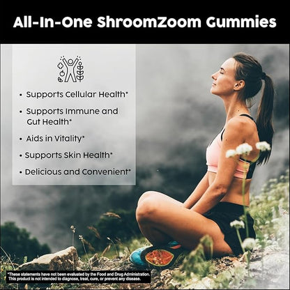 15in1 Mushroom Gummies with Lion's Mane Turkey Tail Cordyceps Reishi Chaga Sweet Toot Maitake Meshima Poria Cocos Shiitake Tremella, Oyster Agaricus Mushrooms for Men and Women Supplement Clean Nutra