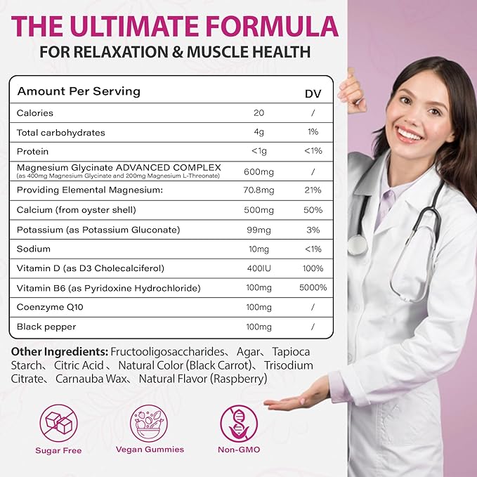 Magnesium Glycinate Gummies 600mg for Adults Gummy Chewable Kids Sleep Sugar Free Green People Bisglycinate Organic Chews Magnesio Calm Trace Glycine Women Supplement Complex Calcium Zinc