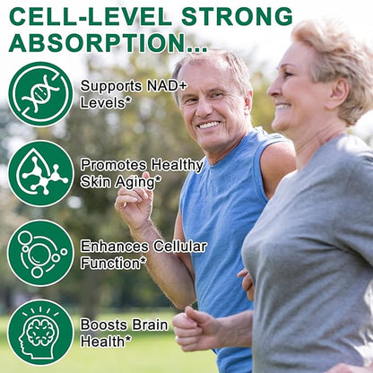 NAD Supplement, NAD Nicotinamide Riboside 910 Mg for Men and Women, Liposomal Nicotinamide Riboside Resveratrol, for Anti-Aging, Energy, Focus, Boost NAD+ - 120 Capsules