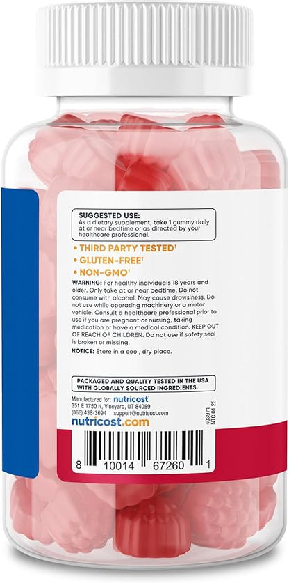 Nutricost Melatonin 5mg, 180 Gummies, Strawberry Flavored - Gluten Free, Non-GMO, No Corn Syrup