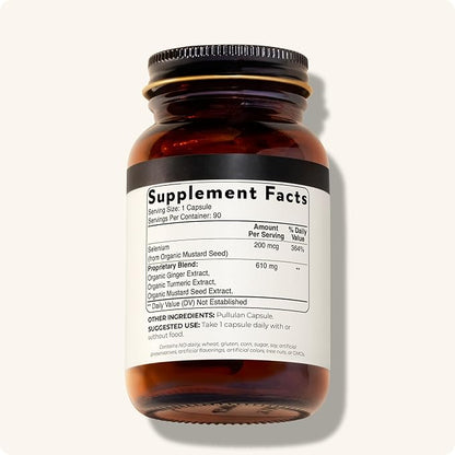 Blisque - Organic Selenium for Thyroid Support, Immune System, and Heart Health | with Organic Mustard Seeds | Authentic and Natural | 90 Capsules