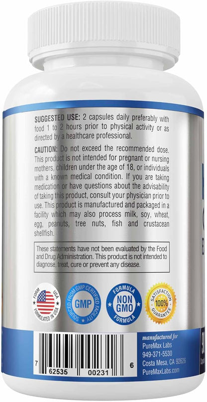 Horny Goat Weed 1590mg Extra Strength w. Maca, L-Arginine, Ginseng, Boost Performance, Stamina, Energy, Non-GMO Formula, 90 Capsules