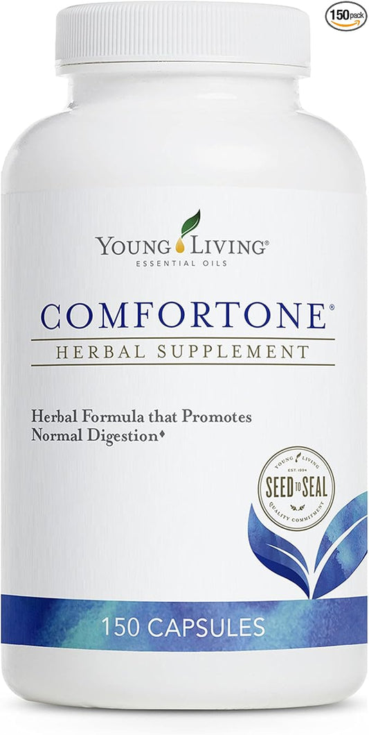 Young Living ComforTone Capsules - Natural Digestive Support with Herbs and Essential Oils - 150 Capsules, Provides a Combination of Cascara Sagrada, psyllium Seed, and Ginger and Tarragon Premium