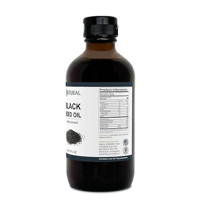 Zatural Black Seed Oil Nigella Sativa Cold Pressed Cumin Oil Digestion, Skin, Brain, Immune, Joints & More (8 Fl Oz)