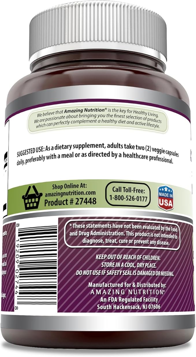 Amazing Formulas Grape Seed 800 Mg Extract (20:1) | 16000 Mg Equivalent | Veggie Capsules | Non-GMO | Gluten-Free | Made in USA (240 Count)