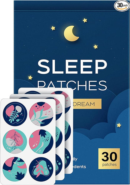 Sleep Patches, 30 Pack Upgraded Deep Sleep Patches for Adults, All Natural Deep Patch, Quick Acting Ingredients, for Men and Women, Easy to Use That Last All Night - Blue - 23