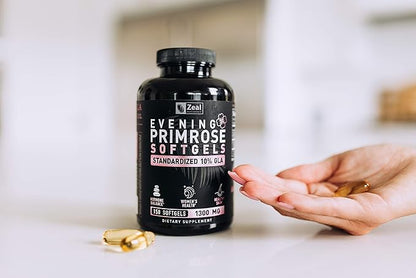 Evening Primrose Oil Capsules (150 Liquid Softgels | 1300mg) Premium Evening Primrose Oil – Natural-Sourced Hormone Support Supplement for Women - Cold Pressed w. 10% GLA