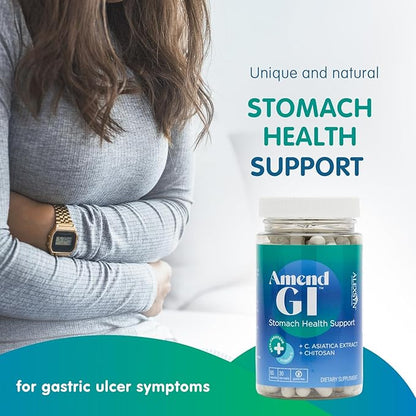 Amend GI + Livello Sleep Bundle - Digestive and Natural Sleep Support with C. Asiatica, Chitosan, 5-HTP, and Melatonin, 60 Yummy Wild Berry Gummies + 60 Capsules