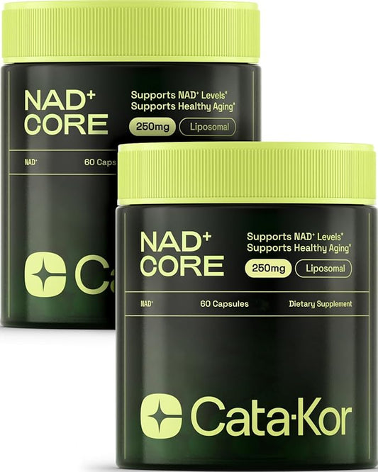 NMN Supplement Alternative - Liposomal NAD CORE LipoNAD 250mg - 30-Day Supply - Pack of 2 - High Purity NAD Supplement for Anti-Aging, Energy, Focus - 60 Capsules