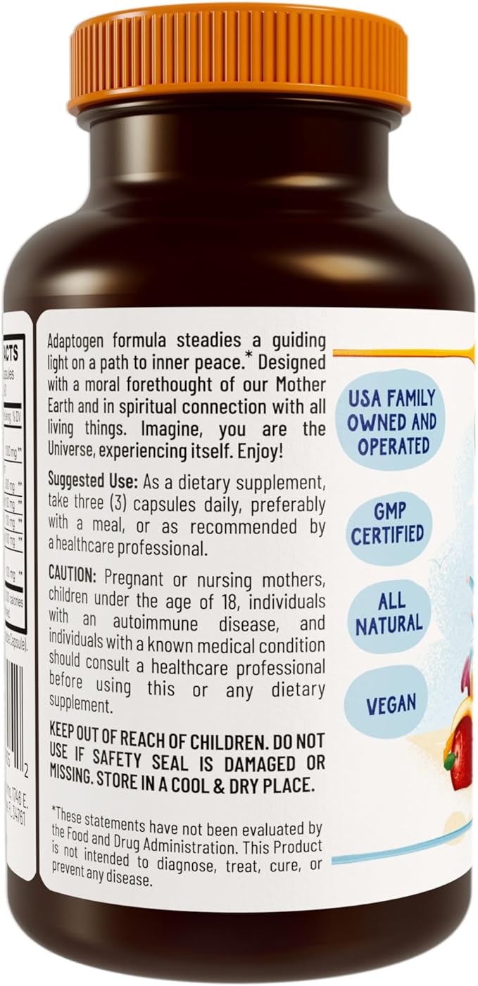 Stress, Mood, Energy Support - Ashwagandha Root, Lion's Mane & More - Good Vibrations Blend