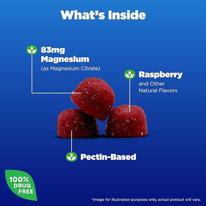 Natrol Kids Magnesium Citrate Gummies, Gently Calm and Relax Little Minds and Bodies, Plus Support Healthy Muscle Relaxation and Function, 30 Razzilicious Gummies, Up to a 30 Day Supply