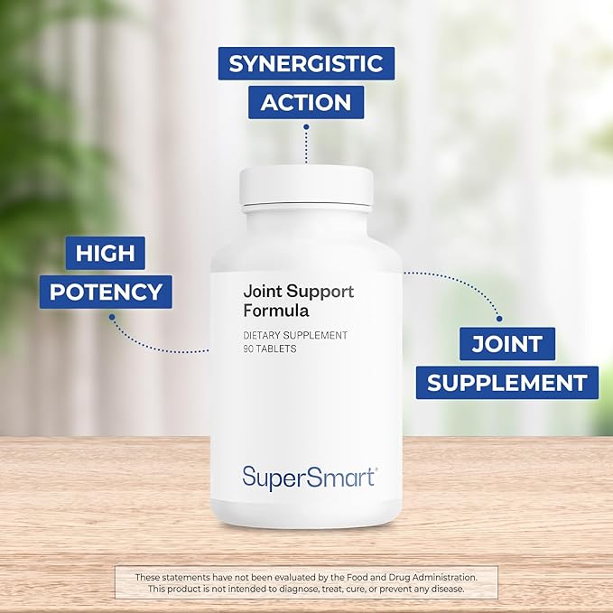 Supersmart - Joint Support Formula - with Glucosamine, Chondroitin, Hyaluronic Acid & MSM - Supports Healthy Joint | Non-GMO & Gluten Free - 90 Tablets