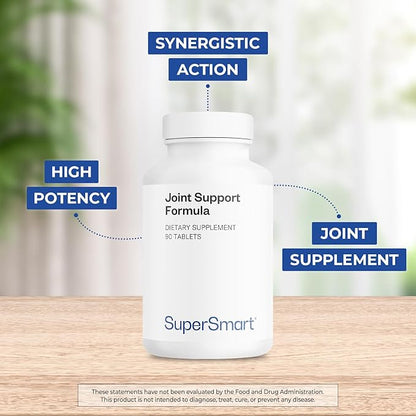 Supersmart - Joint Support Formula - with Glucosamine, Chondroitin, Hyaluronic Acid & MSM - Supports Healthy Joint | Non-GMO & Gluten Free - 90 Tablets