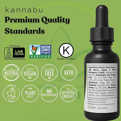 Premium Hemp Oil | Complete Source of Omega 3 6 9 Fatty Acids, Essential Amino Acids & Antioxidants | Hemp Seeds | Vegan Gluten Free Kosher Non GMO (1 Fl Oz - Pack of 2)
