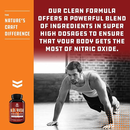 Natures Craft Energizing Nitric Oxide Supplement for Men - Nitric Oxide Pills for Men with L-Arginine L-Citrulline Amino Acids for Intense Muscle Growth, Intense Energy, and Smooth Recovery