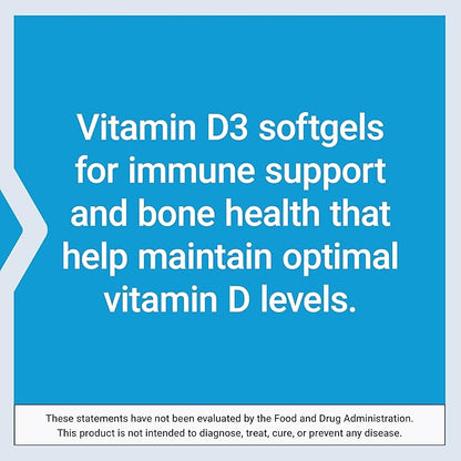 Life Extension Vitamin D3 25 mcg (1000 IU), Immune System Support, Bone Health, Whole-Body Health, Value Size, Gluten-Free, Non-GMO, 90 softgels