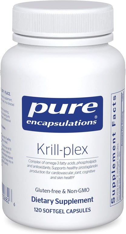 Pure Encapsulations Krill-Plex | Supports Menstrual Comfort, Heart Health, Joint Support, Cognitive Function and Skin Health | 120 Softgel Capsules