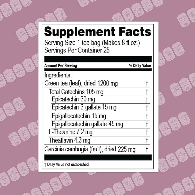 HYLEYS Tea Garcinia Cambogia Green Tea with Pomegranate Flavor - 25 Tea Bags (12 Pack - 300 Tea Bags Total)