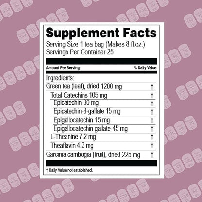 HYLEYS Tea Garcinia Cambogia Green Tea with Pomegranate Flavor - 25 Tea Bags (12 Pack - 300 Tea Bags Total)