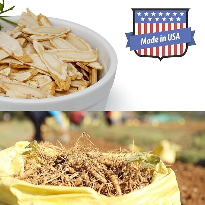 American Ginseng Slices from Wisconsin (Sliced Ginseng Root Wisconsin Grown!Most People Use It to Make Ginseng Tea! Good for Health! 多年生長 大切片 花旗參/西洋參-in Box (Large 8oz/Box-O)