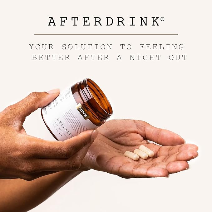 omre AfterDrink Restore Pills with Milk Thistle, DHM, Vitamin B, Ginger & Herbal Extracts - Pre & Post Drinking Supplement with Liver Support for Better Mornings - Made in USA (48 Caps)
