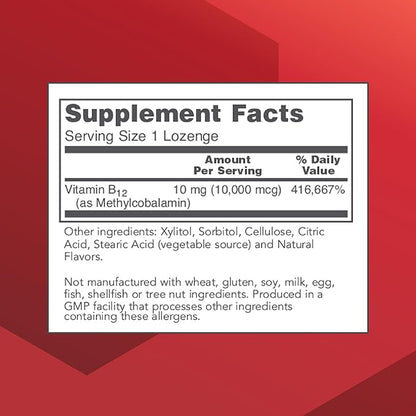 Protocol Methyl B12 10,000mcg - Vitamin B12 - Energy Support and Brain Supplement - 60 Lozenges