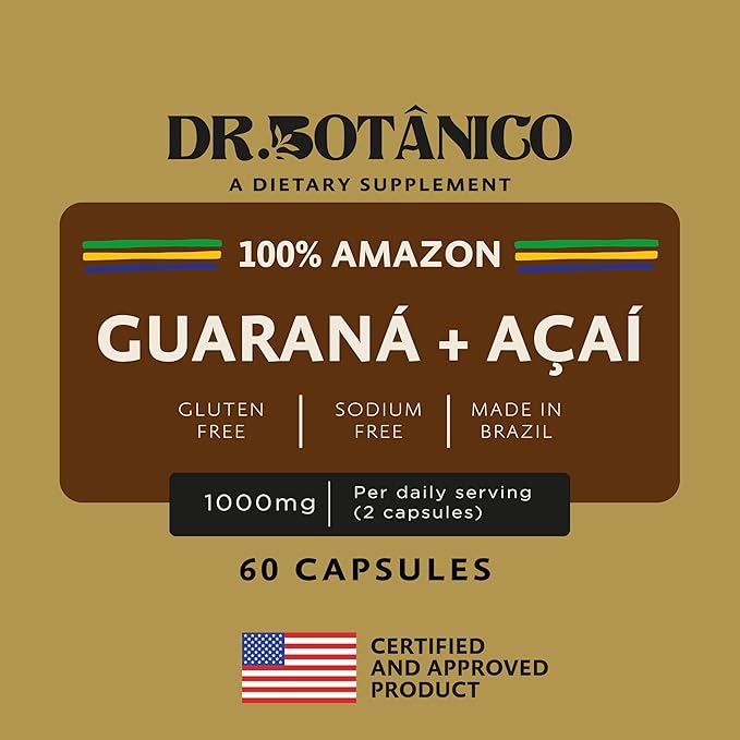 GUARANÁ + AÇAÍ 1000MG 60 Capsules