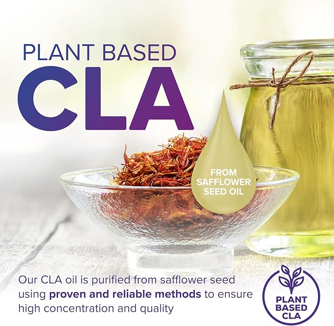 CLA Supplement, Conjugated Linoleic Acid 1560mg - Extra Strength CLA Supplement Pills - Support Body Composition, Lean Muscle Tone, & Energy - Safflower Capsules, Gluten Free, Non-GMO - 60 Softgels