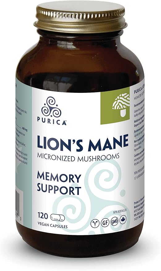 PURICA - Lion's Mane Micronized Mushrooms (120 Count (Pack of 1))