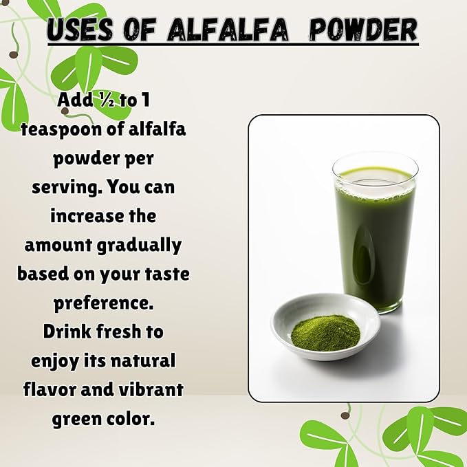 Alfalfa Powder 2lb Superfood Green Powder 2 Pound | Gluten Free Non-GMO Vegan (32 Ounces) [Packaging May Vary]