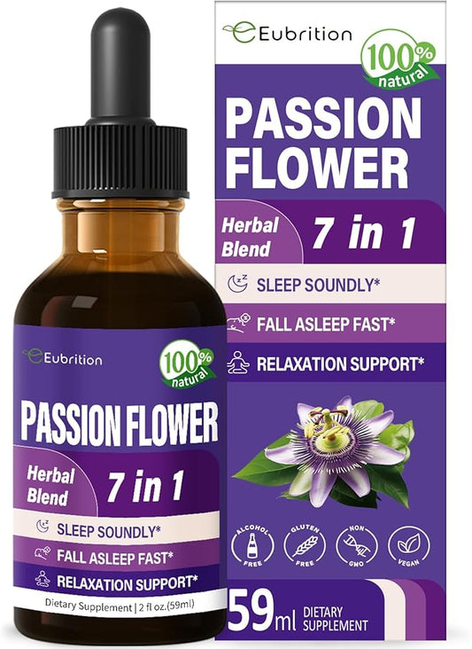 Herbal Drops, Extract with Passion Flower Valerian Root Chamomile Support Sleep Soundly, Fall Asleep Fast & Relaxation. 2oz