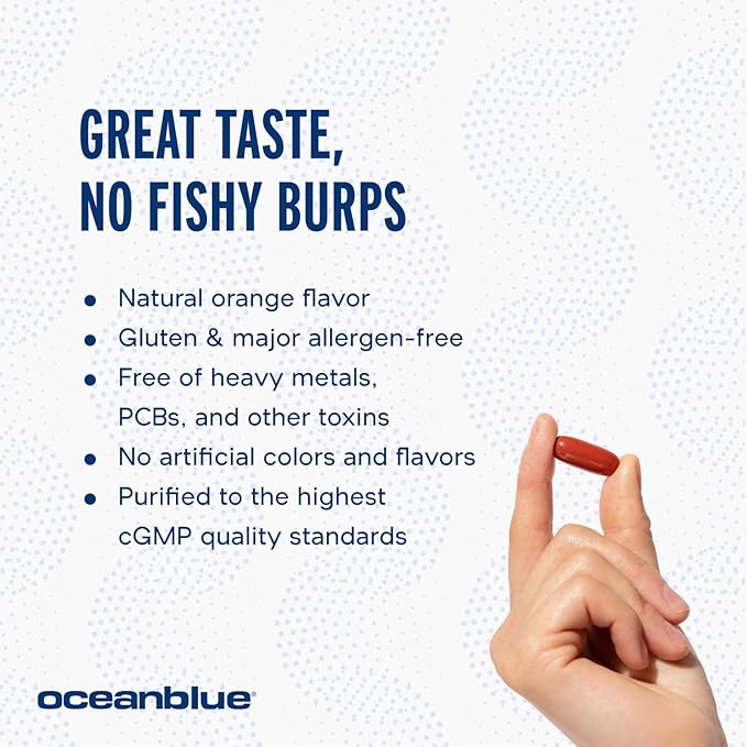 Oceanblue Professional Omega-3 2100 with Turmeric - 60 Count - Triple Strength Burpless Fish Oil for Heart Health, Joint Support Supplement - 20 Servings