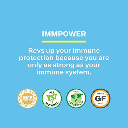 ImmPower, AHCC Mushroom Extract Immune System Support - Immune Support Supplement for Adults - Supports Cytokine Function - 30 Vegetarian Capsules, 500mg/capsule