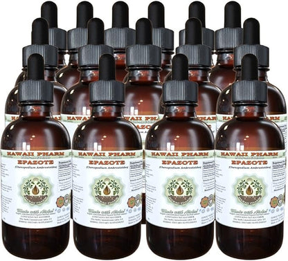 Epazote Alcohol-Free Liquid Extract, Epazote (Chenopodium Ambrosioides) Dried Herb Glycerite Hawaii Pharm Natural Herbal Supplement 15x4 oz