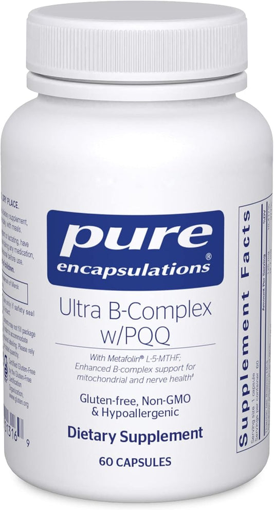 Pure Encapsulations Ultra B-Complex with PQQ | Vitamin B Supplement to Support Nerves, Cells, Methylation, and Mitochondrial Health* | 60 Capsules