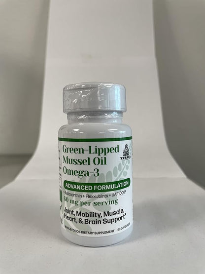 TURNER Omega-3 New Zealand Green Lipped Mussel Oil, 53x Higher Potency with UAF1000+ Super Antioxidant for Superior Joint Comfort & Mobility, No Fishy Aftertaste, 1 Bottle, 60 Softgels