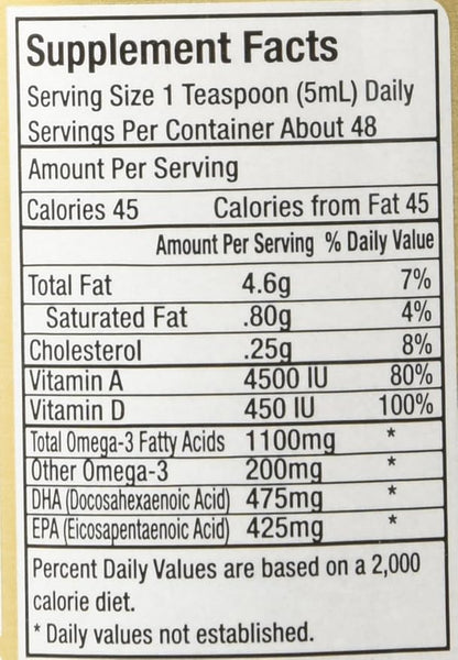 Pharmark Aceite De Higado De Bacalao Cod Liver Oil (8 Ounce)
