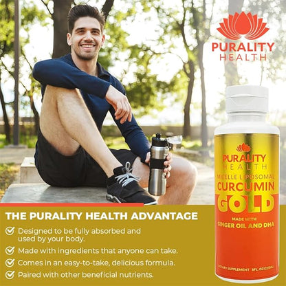 Curcumin Gold, from Turmeric with Ginger Oil & DHA Omega-3s, Micelle Liposomal Enhanced Absorption, Joint Health, 15 Day Supply