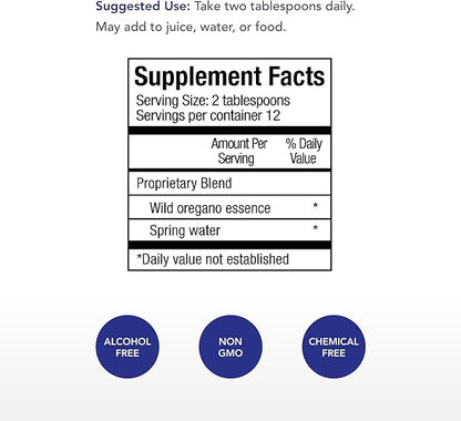 Physician's Strength Wild Oregano Essence - 12 fl oz - All-Natural Hydrosol - Supports Oxygen Levels - Non-GMO & Chemical Free - 12 Servings