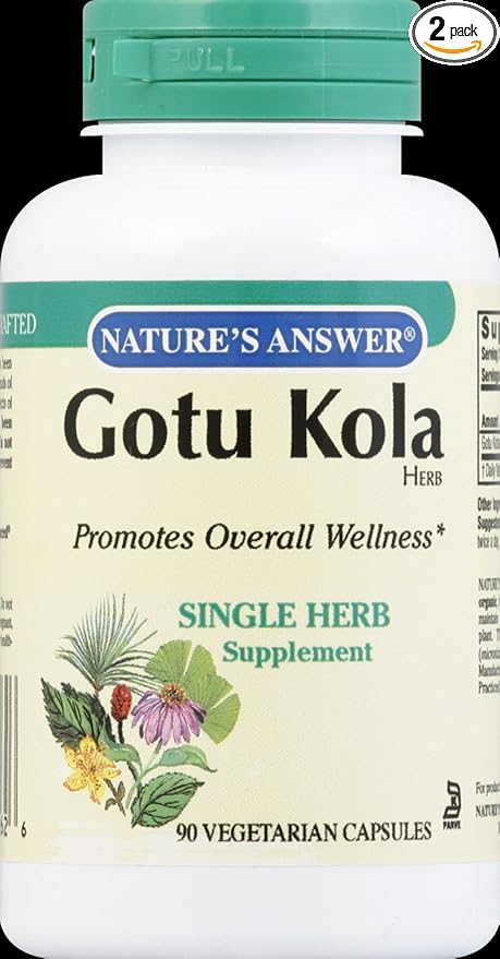 Nature's Answer Gotu Kola Herb | Supports a Healthy Immune System, Memory & Mood Function | Alcohol-Free, Gluten-Free, Kosher Certified & No Preservatives (90 Count (Pack of 2))