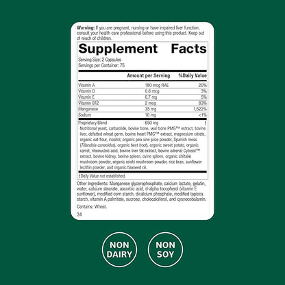 Standard Process Ligaplex II - Joint & Bone Support - Manganese Supplement with Vitamin B12, A & D - Skeletal System & Joint Support Supplement - 150 Capsules