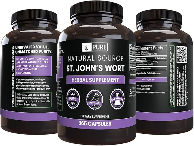 PURE ORIGINAL INGREDIENTS St. John's Wort (365 Capsules) No Magnesium Or Rice Fillers, Always Pure, Lab Verified