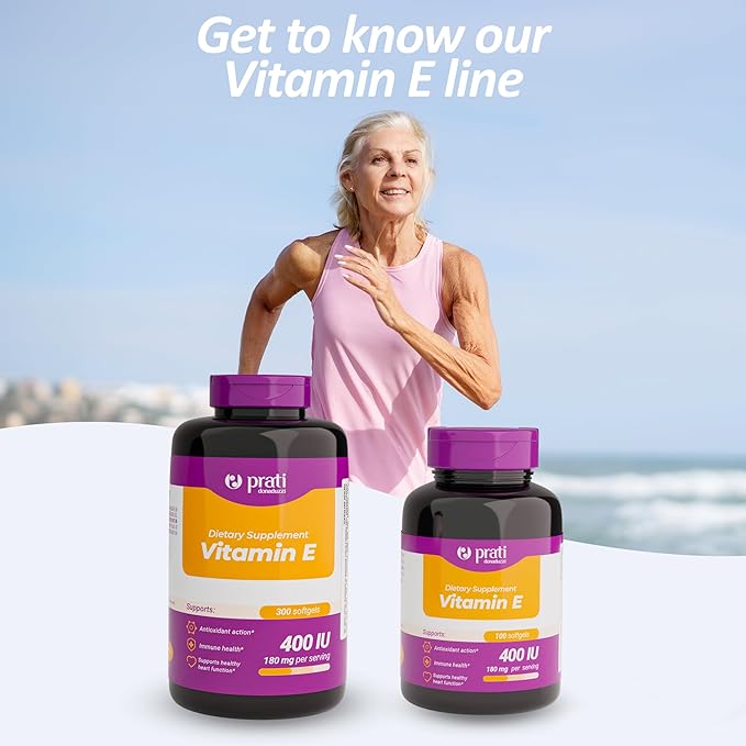 Vitamin E 400 IU – 100 Softgels – Strengthens The Defense System, Combats Free Radicals, and Promotes Healthy Aging – for Adults