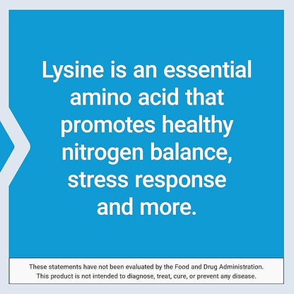 Life Extension L-Lysine, 620 mg, Essential Amino Acid for Healthy nitrogen Balance, Calcium Metabolism, Stress Response & More, Gluten-Free, Non-GMO, Vegetarian, 100 Capsules