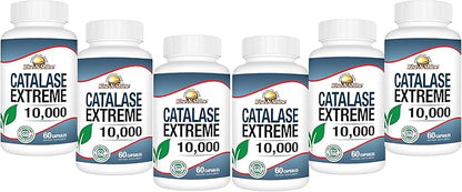 Catalase Extreme Supplement 10,000 with Saw Palmetto, Biotin, Fo-Ti, PABA - Hair Supplements for Strong Hair - 360 Capsules - Pack of 6 (180-day Supply)