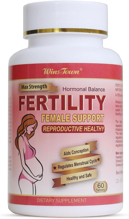 Fertility Tablets for Women, Female Prenatal Vitamin Supplements, Support Ovulation, Conception & Hormone Balance, 60 Tablets